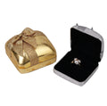 Golden Frosted Texture square Plastic Box Earrings Ring Jewelry Box