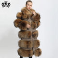 Natural Fur Women's Winter Jacket Style Real Raccoon Fur Coat Plush Fashion Design Long Fur Coat