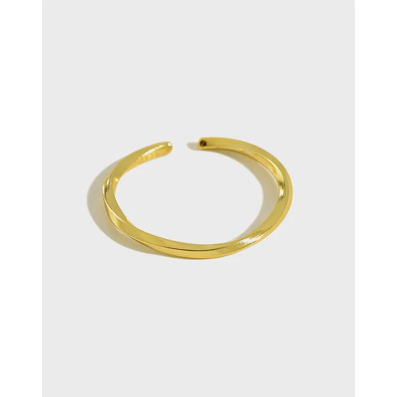 Simple Design Fine Jewelry S925 Sterling Silver Twist Thin Cute Open Ring for Women YH219