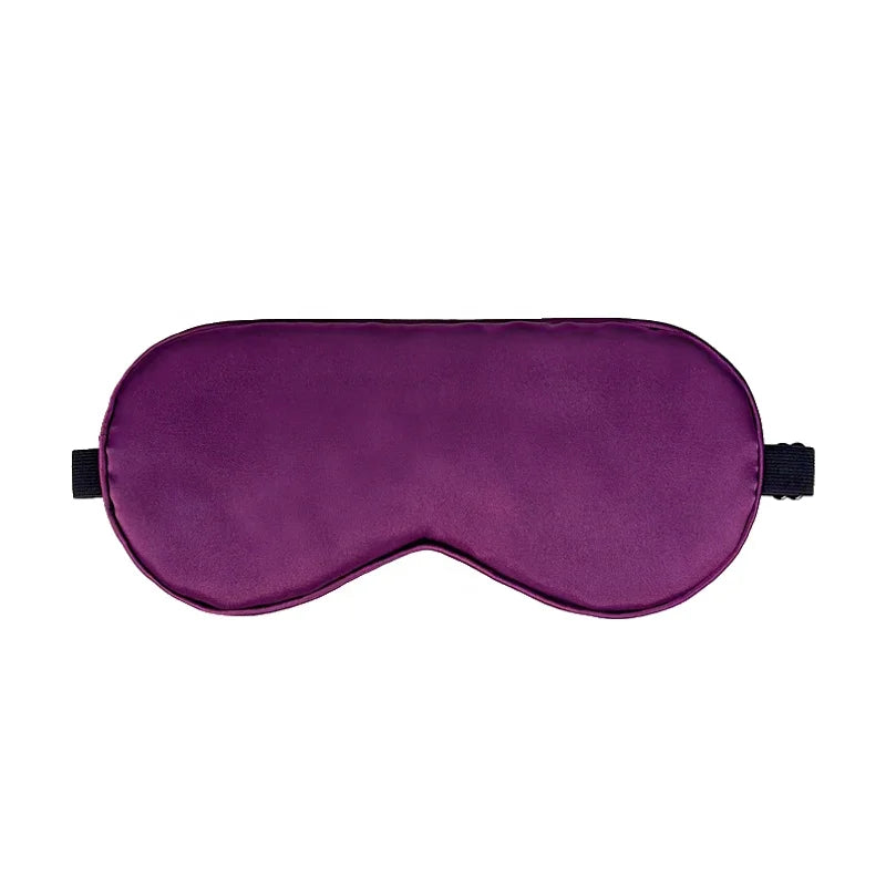 Custom Logo Purple Silk Blindfolds Silk Eyemask Luxury Black Silk-like Eye Mask for Sleep