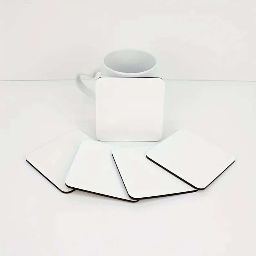 Square MDF Coaster Eco-Friendly 4mm Thick Wooden Blank Sublimation Cup Coaster