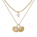 HOVANCI 18K Gold Plated Stainless Steel Summer Style Conch Shell Star Pendant Necklace with Link Chain Trendy Necklace for Women