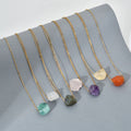 Dainty Raw Carnelian Quartz Crystal Pendant Necklace Spiritual Beauty Healing Stone with Heart Shape Dainty Stone Necklace