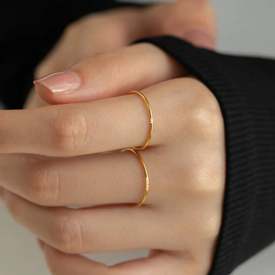 Minimalist Vegan Circle Zirconia Stainless Steel Ring Hundreds of Premium Feeling Rings Daily Wear Jewelry
