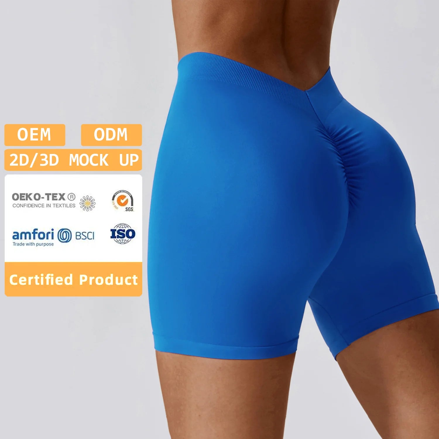 V Cut Back Seamless Butt Hip Lift Yoga Shorts Running Fitness High Waisted Abdominal Compression Gym Sports Yoga Leggings Shorts