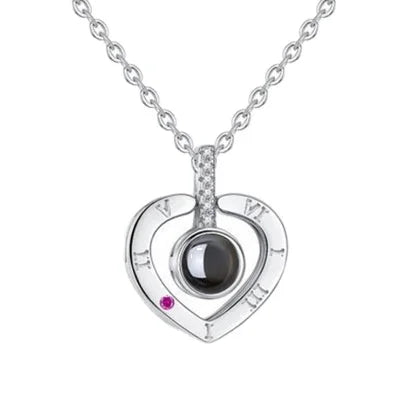 Valentines Day Gift 100 Languages I Love You Projection Pendant Necklace