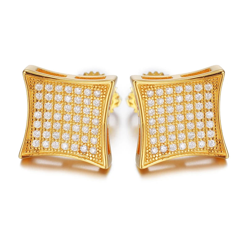Wholesale Hip Hop Jewelry 925 Sterling Silver White Gold Plated VVS Moissanite Stud Earrings Drop Shipping From China