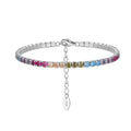 SB192 RINNTIN Adjustable Gold Bracelets Fine Jewelry 925 Sterling Silver 3.0mm Cubic Zirconia Cz Tennis Bracelet for Women