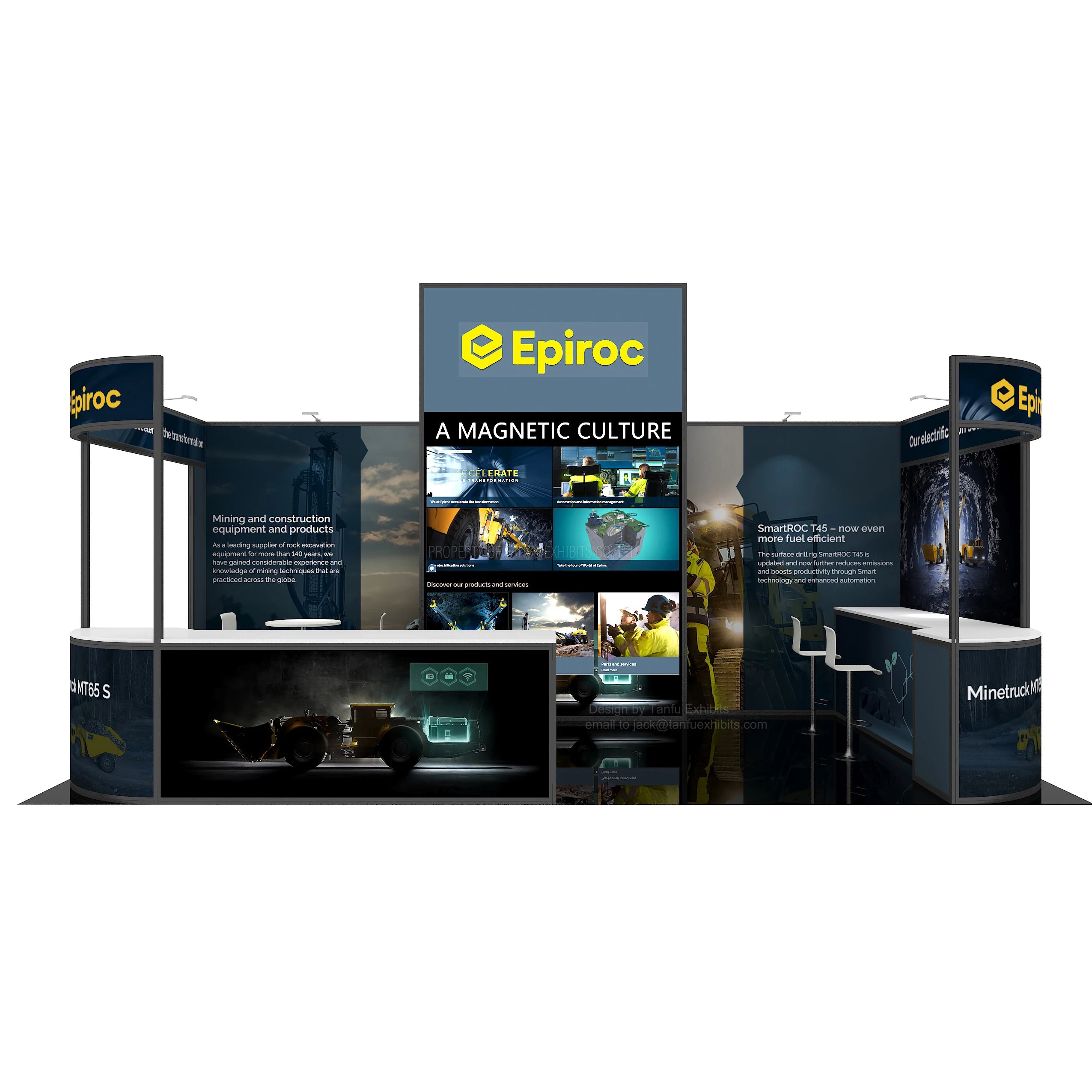 Easy Installation Aluminum 100% Customized Exhibition Booth Variable Layout Optional Counter Locking Storage for Trade Shows