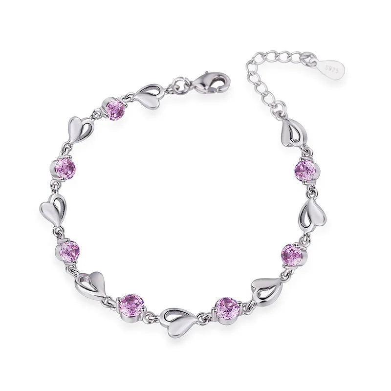 G643 Jewelry Custom Zircon Bracelet Crystal Heart Bracelets