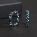 RZ0004 Abiding Jewelry London Blue Topaz Jewellery Supply Inside Out Hoops Small Sterling Silver Earring Hoops