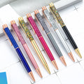 Cute Bling Glitter Ballpoint Pen for Women 1.0mm Writing Width Metal Barrel Retractable Journaling Pen