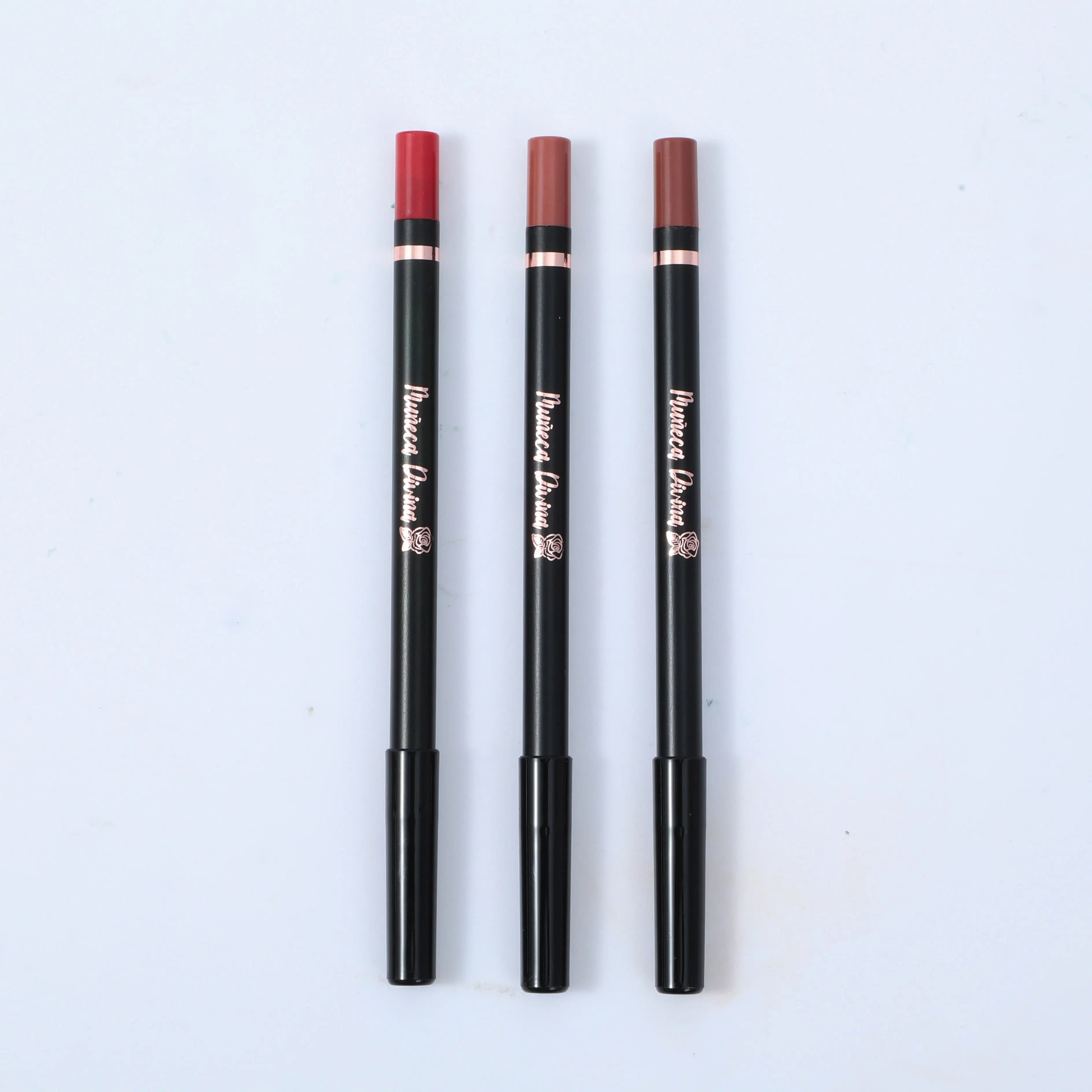 Private Label Vegan Creamy Lip Liner Pencil High Pigment Matte Lipstick for Makeup Brown Lipliner