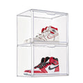 New Design PET Acrylic Eco-Friendly Folding Clear Sneaker Storage Container Transparent Shoes Organizer Footwear Storing Show