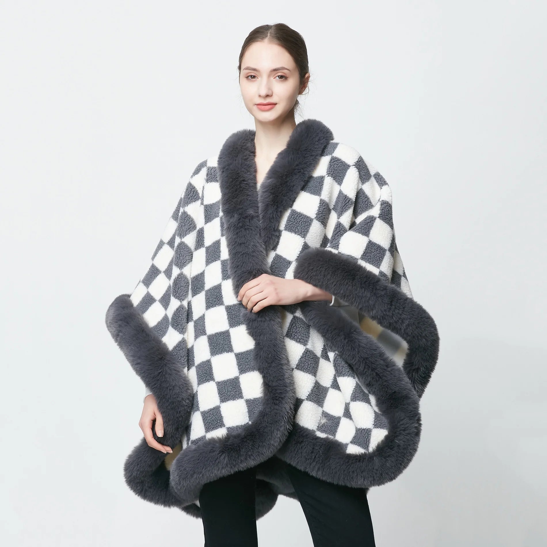 Customized Designer Furry Warm Winter Ladies Luxury Rabbit Fur Scarf Real Faux Wool Fox Fur Shawl