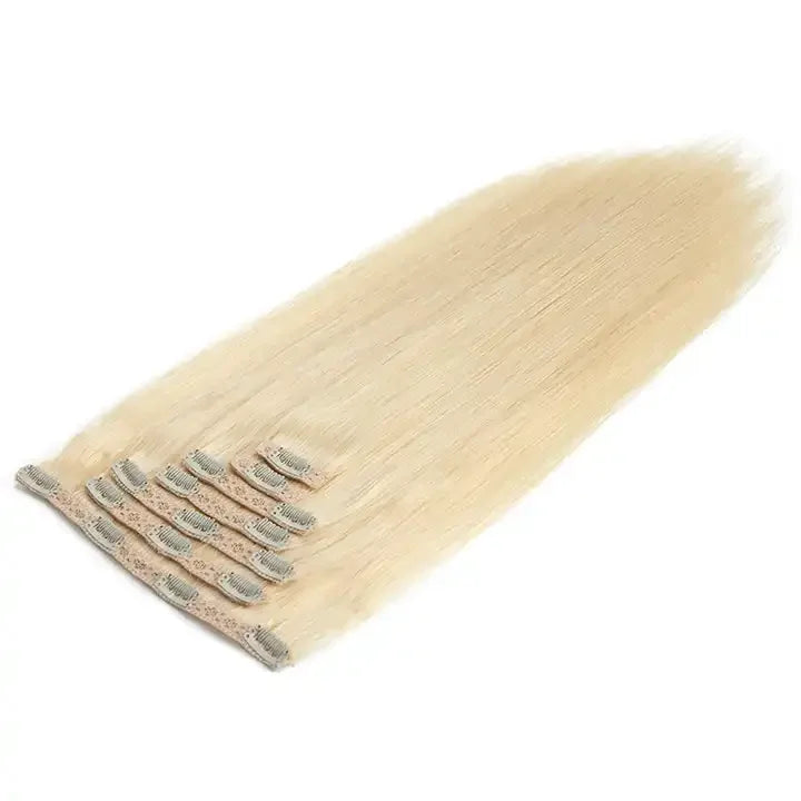 Inice Double-Drawn Virgin Remy Clip Human Hair Extensions Variety Dark Brown Ash Blonde Colors Raw Indian Cambodian Clip-In Hair