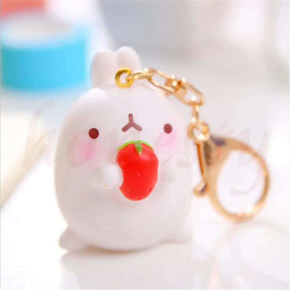 Cute Rabbit Kawaii Character Molang Keyring Charm Pendant Keychain Bag Key Ring Chain Xmas Gift