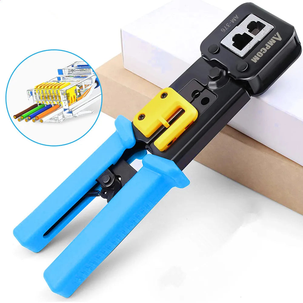 Multifunctional Network Crystal Head Hole Pliers 6P 8P Punching Cutting Crimping Wire Stripping Tool Industrial Grade Metric OEM