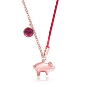 Rose Gold Color Fortune Pig Pendant Necklace Jewelry Woman Birthday Gift Never Fade Free Shipping