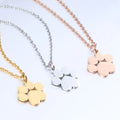 Wholesale Stainless Steel Blank Pendant Necklace Glossy Custom Logo Pattern Pendant Actual Paw Print Necklace