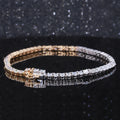 Starsgem Gold Silver 4mm Round Moissanite Tennis Bracelet Mossinate Diamond Chain Charm Bracelet Silver Moissanite Tennis Chain