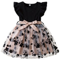 2025 Summer New Girls' Dress Korean Style Flounced Sleeve Flower Mesh Princess Dress Children's Holiday Performance Dress