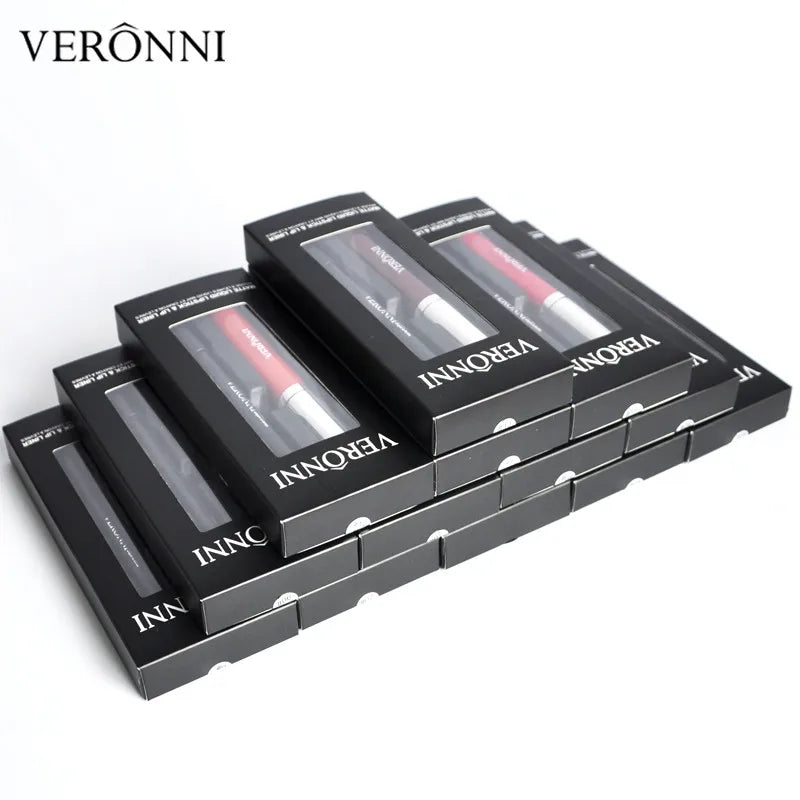 Longlasting Lipgloss Cosmetics 13 Colors Matte Lipstick Kit with Lip Liner Pencil Sets