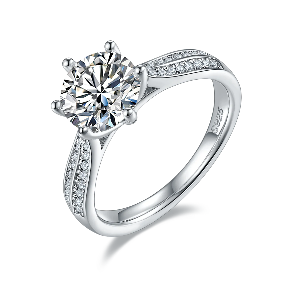 Girls Engagement Gift Plated Gold Moissanite Main Stone 2 Carat Moissanite Ring Halo