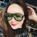 Teenyoun 1991 Fashion One-Piece Oversized Round Pilot 2022 Sunglasses Sun Glasses Men