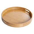 ODM OEM Eco Friendly Cheap Wholesale Natural Tray Round Wooden Bamboo Serving Trays Back Wood