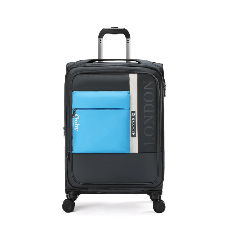 Goby London Custom 20/24/28 Inch Spinner Suitcase Set Lightweight Soft Luggage 4 Wheels Zipper OEM Maletas De Viaje Travel