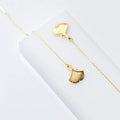 Gingko Leaf Pendant 18K Gold Plated Ear Threader 925 Sterling Silver Long Chain Dangle Drop Earrings Fashion Jewelry for Women