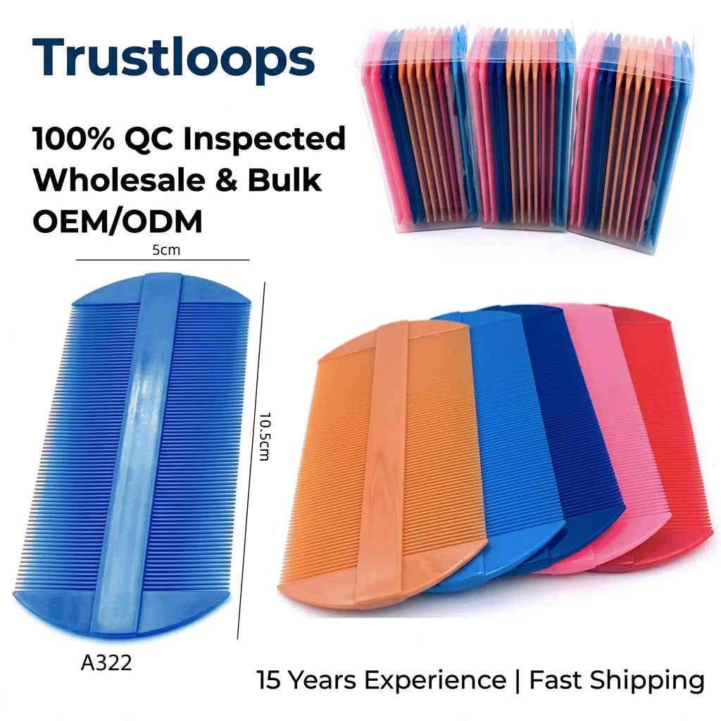Trustloops Custom Logo Double Sided Pet Flea Lice Comb Dog Cat Hair Grooming Brush Sourcing Wholesale Distributor Pack