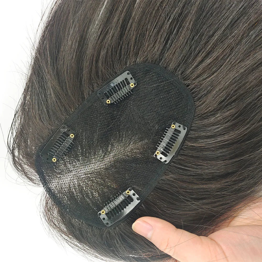 Breathable Summer Toupee Swiss Lace Clip in Toupee Human Hair Extensions