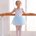 B106 New Arriving Colorful Fish Scale Patterns  Flying Sleeves Sequins Dress Ballet Leotard Kids Gymnastics Leotards for Girls