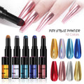 Private Label Solid Mirror Powder Pen Nail Pigment Powder Pen Solid Metallic Chrome Nail Powder Magic Mirror Effect