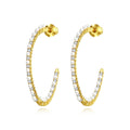 LUOTEEMI Latest Design Cubic Zircon Earrings with Pearls Circle Shaped Fashion Jewelry for Women