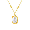 Chunky Magic Mirror Unique Versatile Stainless Steel Birth Month Rose Flower Necklace for Girls