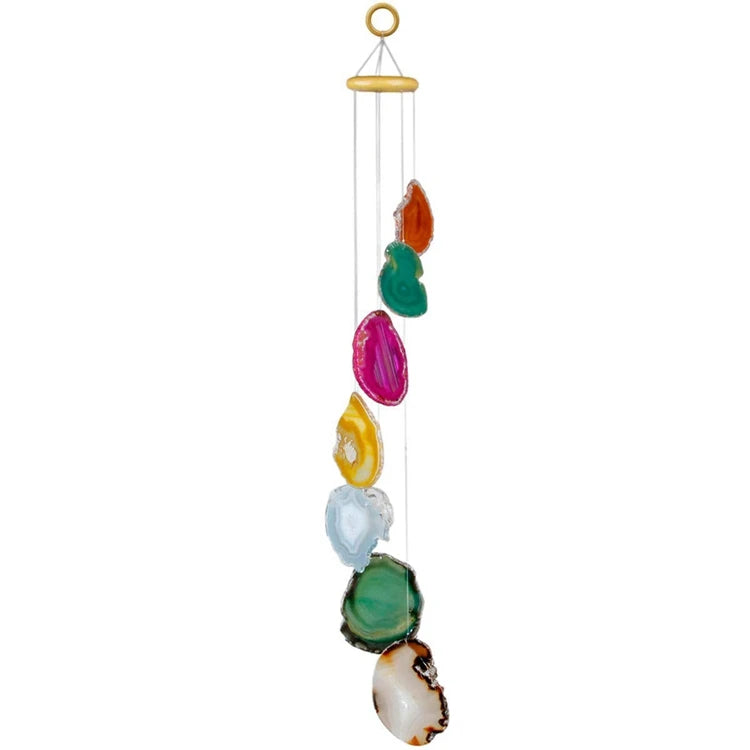 Crystal DIY Agate Slice Wind Chimes 7 pieces Home Decor