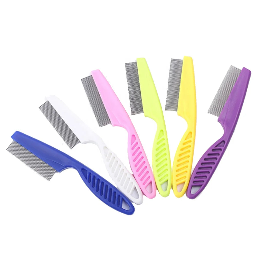 Pet Flea Tick Remover Dog Cat MultiColor Stainless Steel Comfort Hair Grooming Comb Protect Flea Lice Removal Hair Cleaner Comb