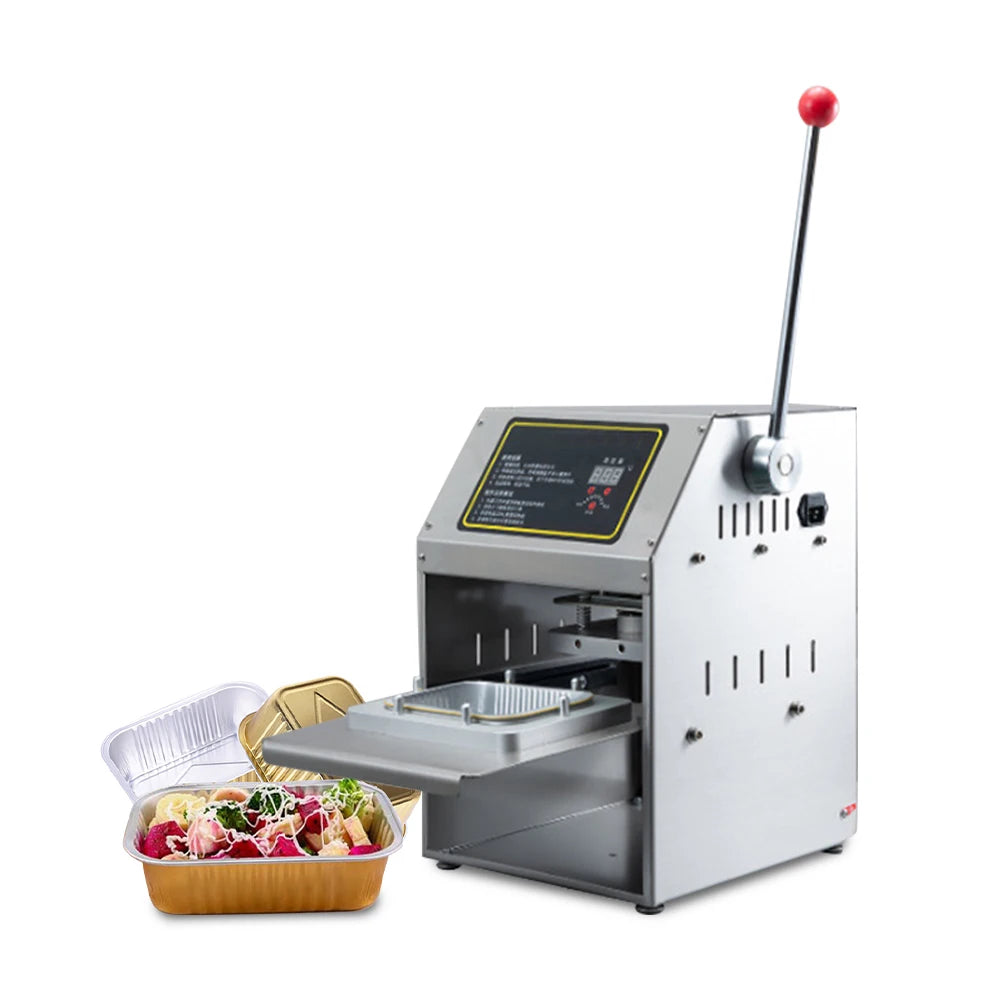 Rectangle/oval/round/squaremanual Electrical Smooth Wall Aluminum Foil Container Lid Box Tray Sealer Sealing Machine
