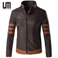 Oem Odm New Product Autumn Men Clothing Stand Collar Slim Plus Size Biker Pu Leather Jacket Casual Outerwear Coats