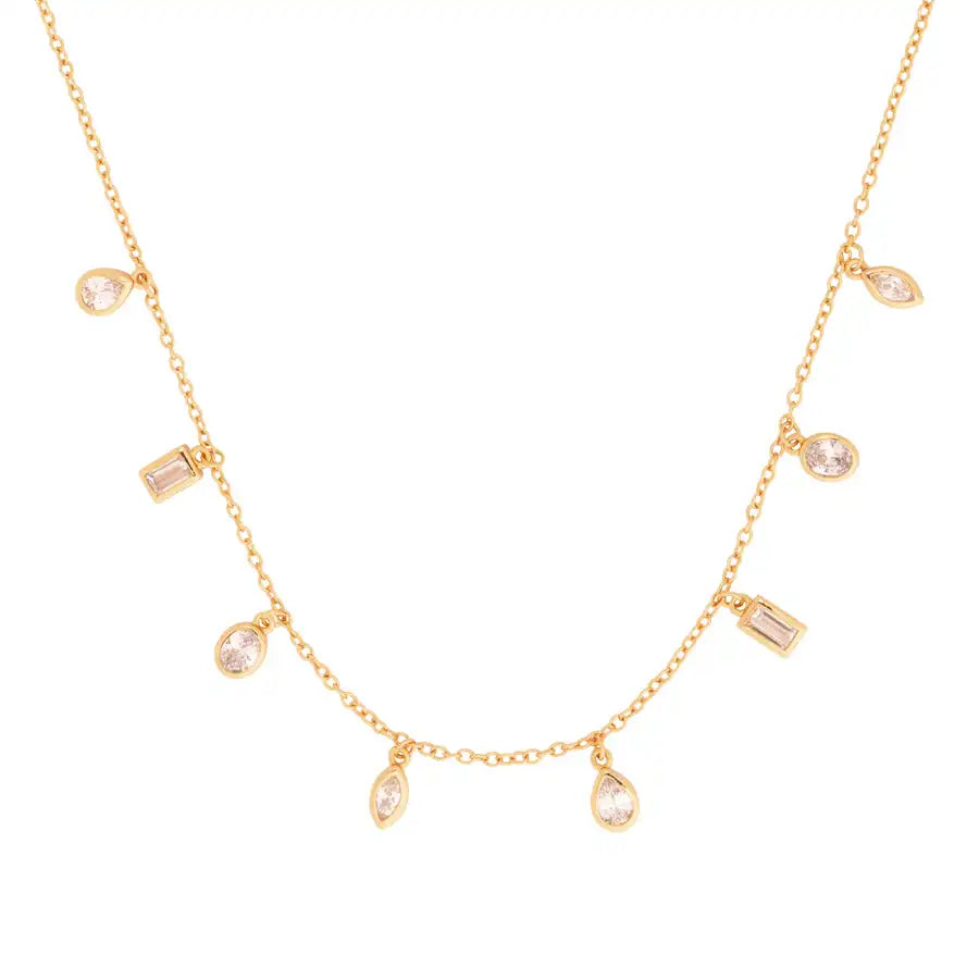 Laodun Hot Sales Popular S925 Silver Necklace Creative Simple Zircon Charm Custom Sterling Silver Jewelry Chain Necklace Vermeil