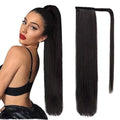 For AliLeader High Temperature Fiber Synthetic Kinky Straight Ponytail Extensions Long Straight Clip-in Wrap for Girls