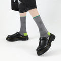 Autumn Stars Solid Pattern Knitted Cotton Blend Casual Women's Knee-Length Socks Eco-Friendly Sporty Breathable Quick-Dry