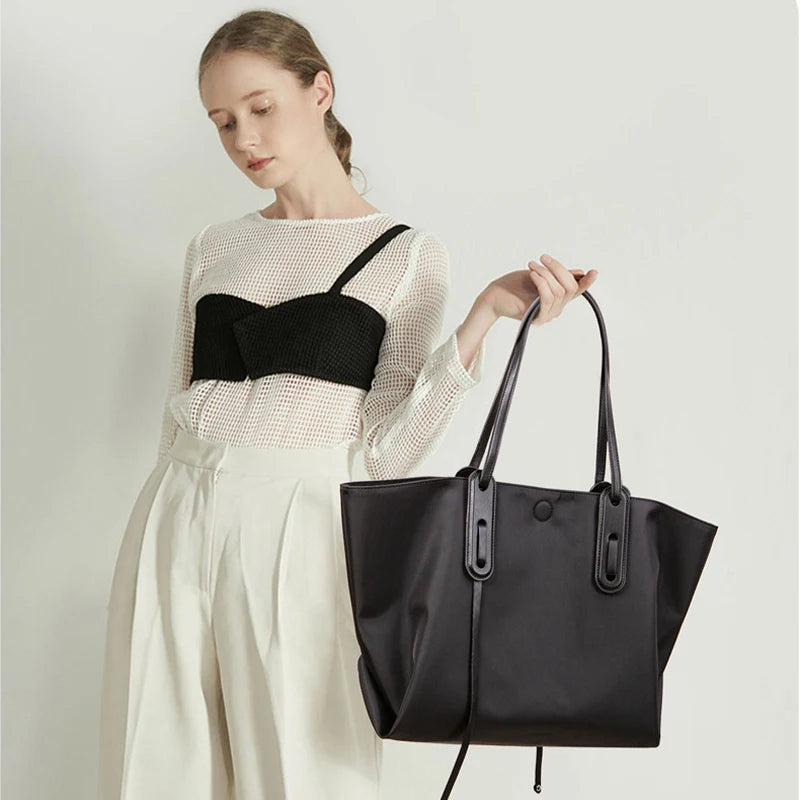Trendy Large Capacity Waterproof Oxford Cloth Women's Tote Bag Zipper Polyester Luxury  Lady Casual Crossbody Shoulder Bag