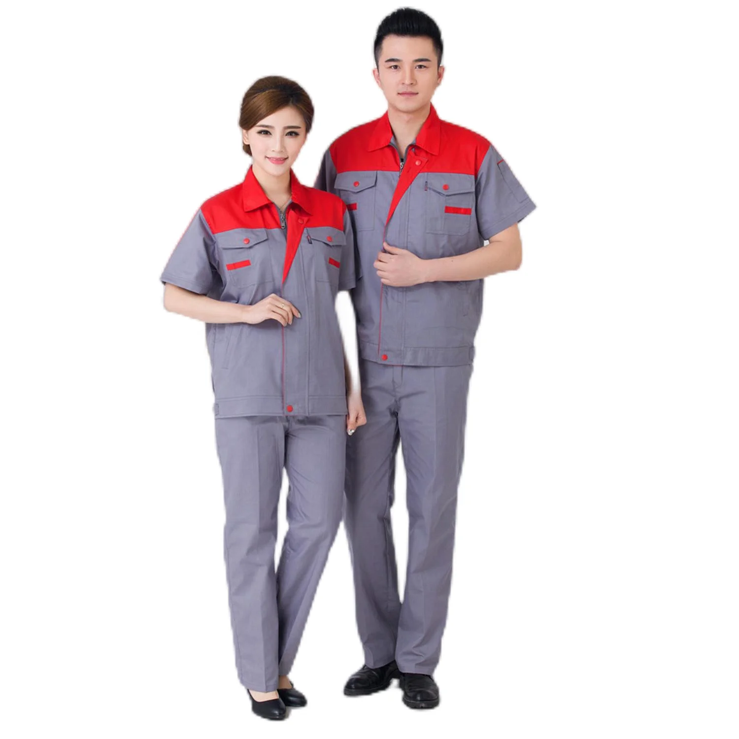 European Style Pink Cotton Women's Breathable Work Suits Reflective Lady's Formal Industrial Overall Pants Customizable Logo