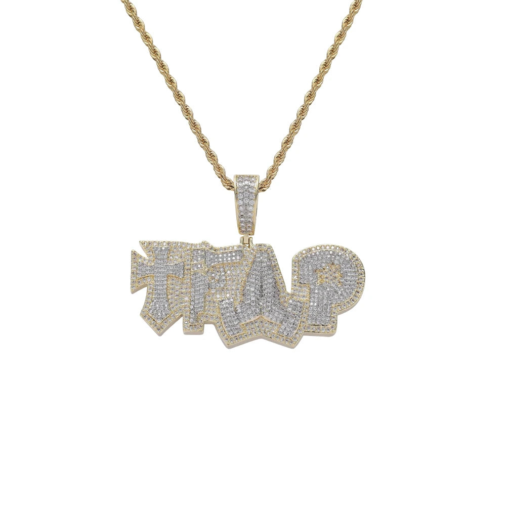 CN397   Hip Hop Pendant Micro Pave with CZ Stones Necklace Men Gift Jewelry