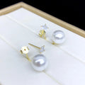 E1938 10-11mm DIY Natural Freshwater Pearl Charm Earrings Mounting Accessory 925 Sterling Silver Gold Plated  Jewelry for Women