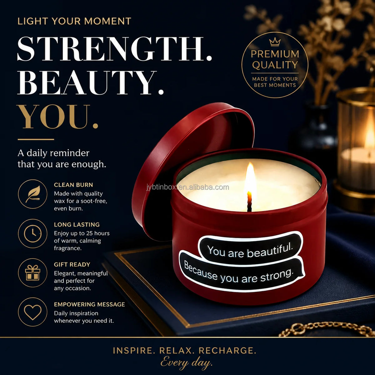 JYB Good Price Deep Round Food Grade Perfume Wax Metal Tin Boxes Durable Tin Container Reusable Tin Cans for Candles/Soy Wax